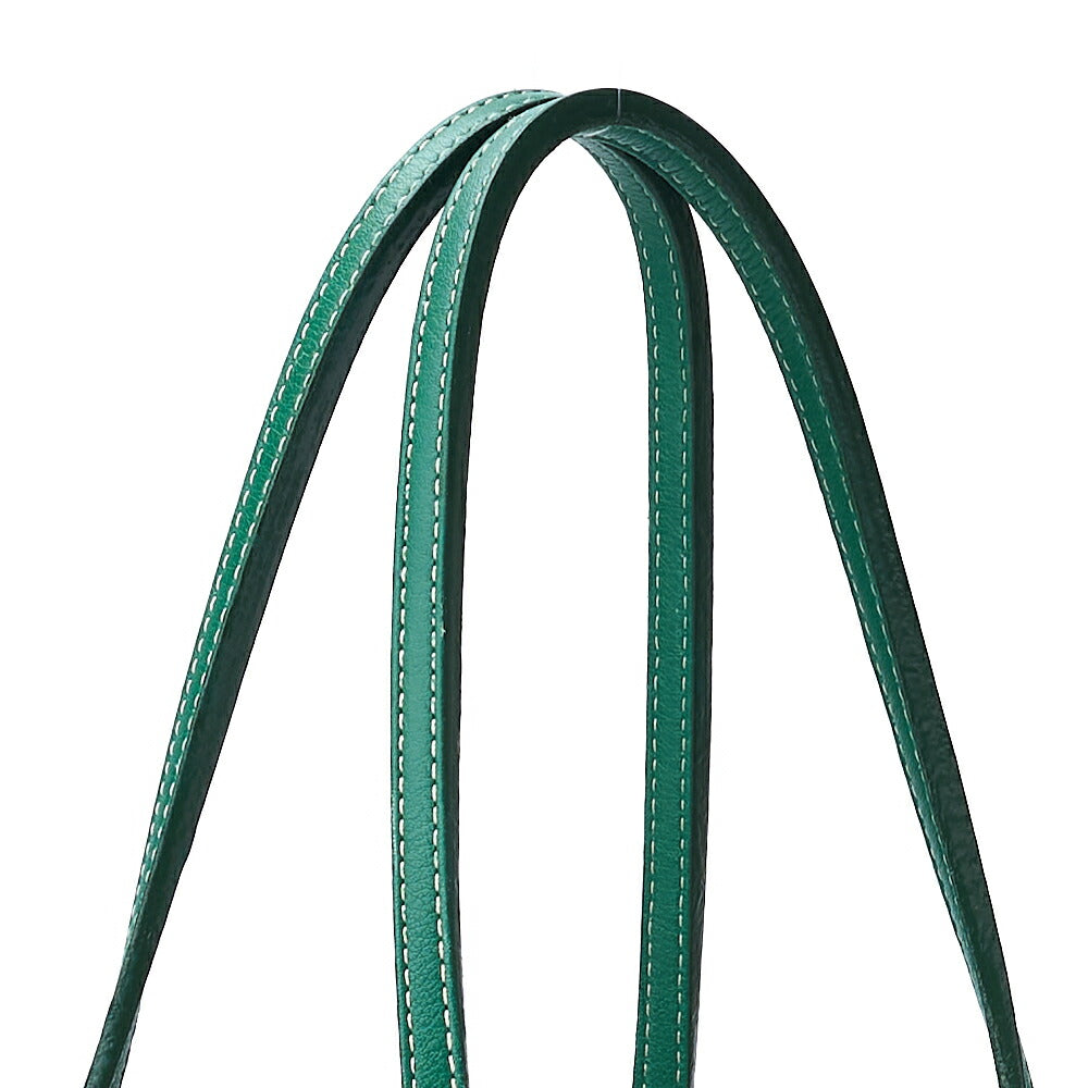 GOYARD Saint Louis PM Tote Bag, Coated Canvas, Green, Silver-Tone Hardware, Pre-Owned - Vintage La Charme