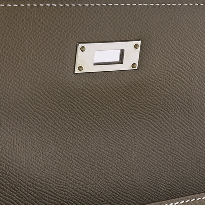 HERMES Shoulder Bag, Kelly Depeche 25, Epson, Etoupe, Silver-Tone Hardware, Pre-Owned - Vintage La Charme