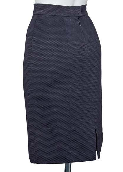 CHANEL Jacket Skirt Set, Coco Button, Cotton, Navy, Gold-Tone Hardware, Pre-Owned - Vintage La Charme