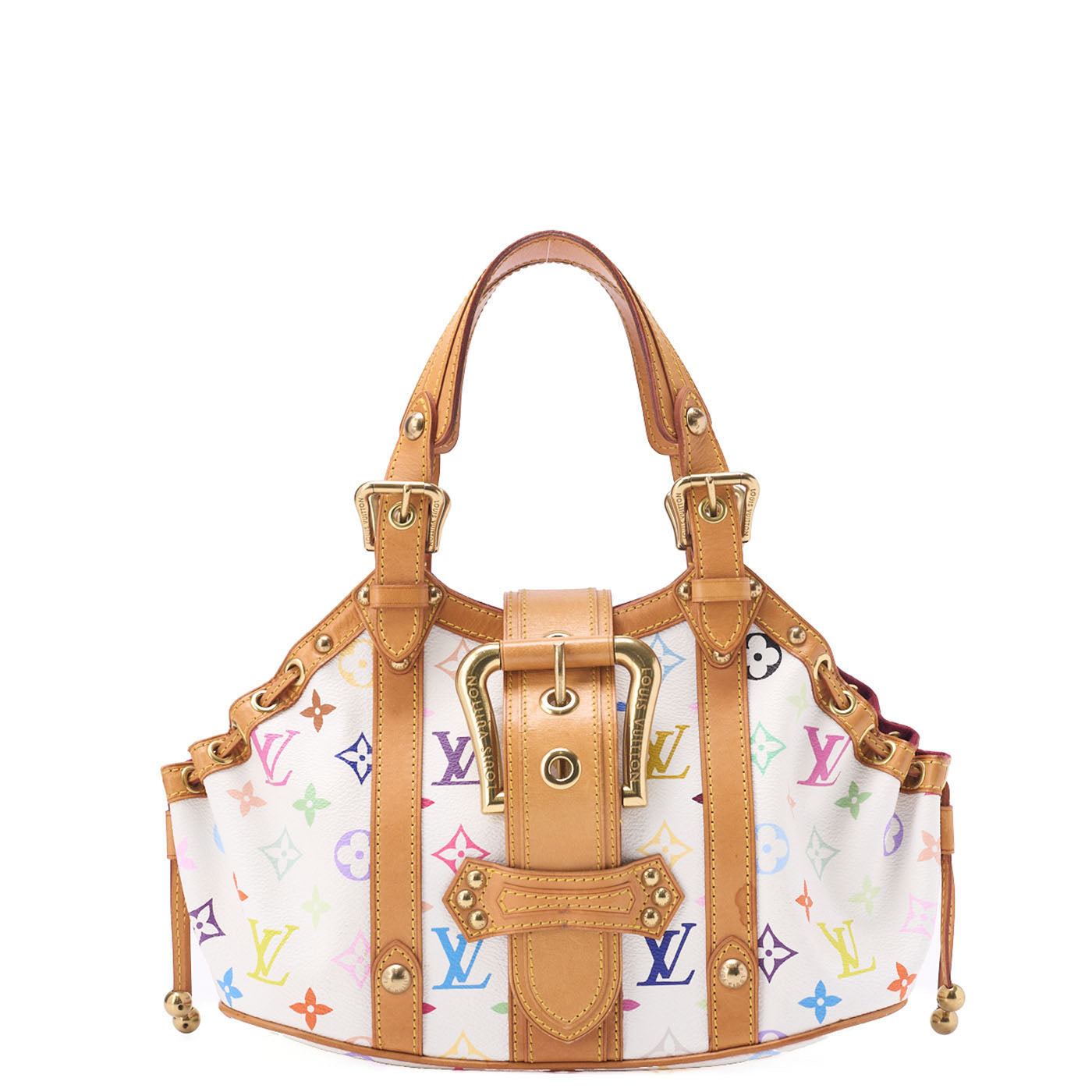 Louis Vuitton Handbag Teda PM Monogram Multicolor Canvas White Gold-Tone Hardware Pre-Owned