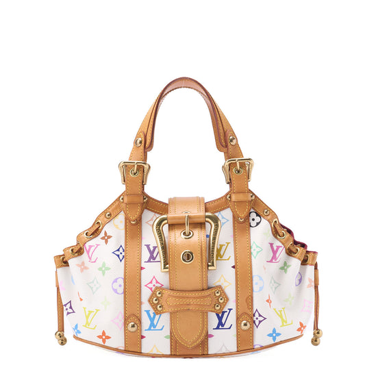 Louis Vuitton Handbag Teda PM Monogram Multicolor Canvas White Gold-Tone Hardware Pre-Owned