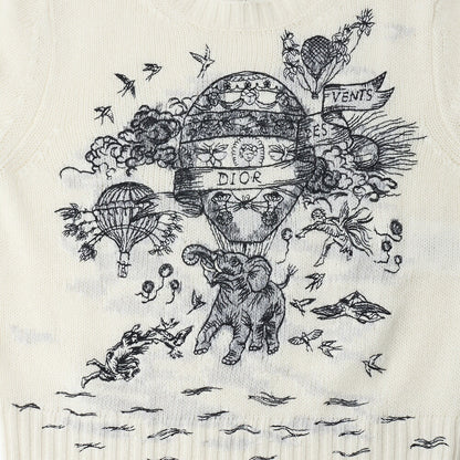 Dior Long Sleeve Knit, Logo Embroidery, Cashmere, Ivory, Gold-Tone Hardware, Pre-Owned - Vintage La Charme