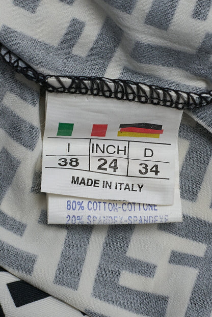 Fendi Camisole One Piece Skirt, Zucca Pattern, Cotton, Black, Silver-Tone Hardware, Pre-Owned - Vintage La Charme