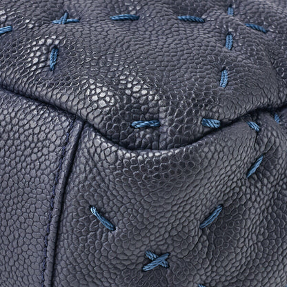 CHANEL Shoulder Bag Mini Wild Stitch Matelasse Caviar Skin Navy Gold-Tone Hardware Pre-Owned - Vintage La Charme