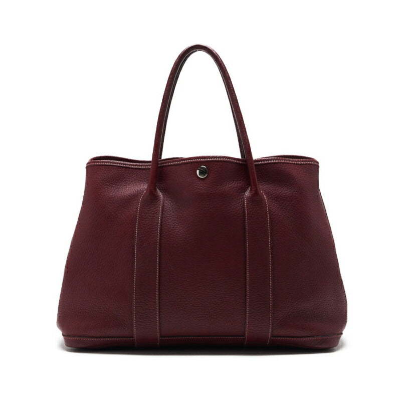 HERMES Garden Party PM Tote Bag Negonda Rouge Ash Silver-Tone Hardware Pre-Owned - Vintage La Charme