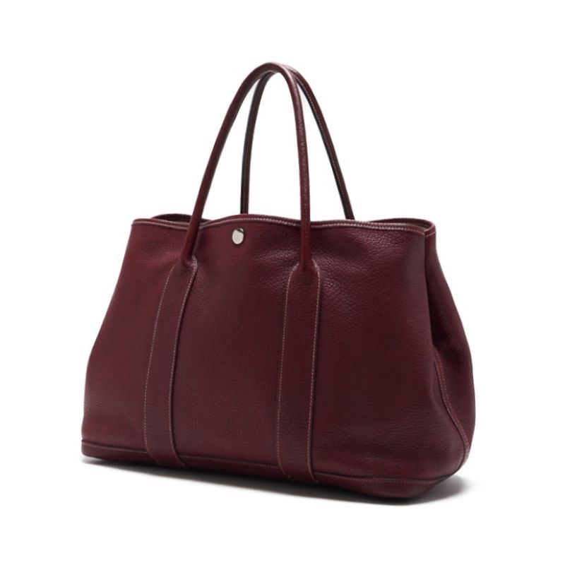 HERMES Garden Party PM Tote Bag Negonda Rouge Ash Silver-Tone Hardware Pre-Owned - Vintage La Charme