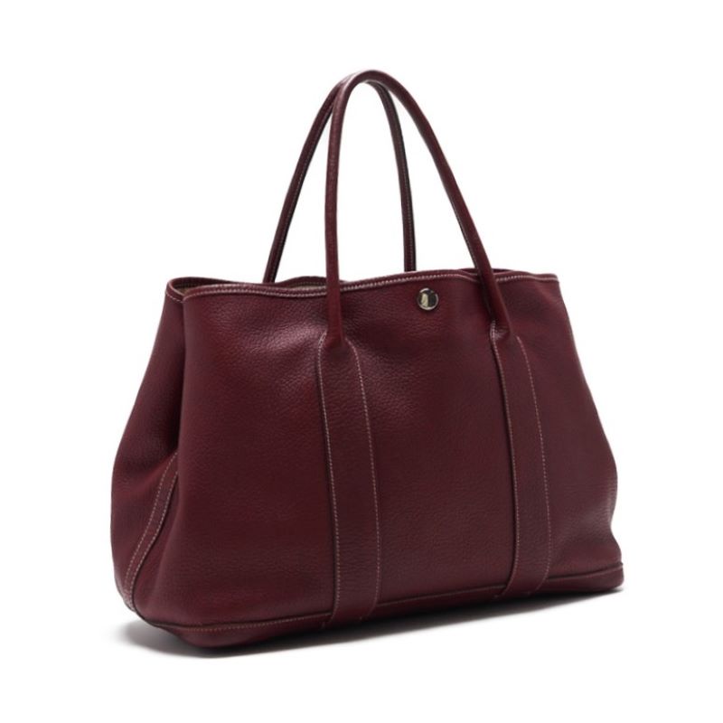 HERMES Garden Party PM Tote Bag Negonda Rouge Ash Silver-Tone Hardware Pre-Owned - Vintage La Charme