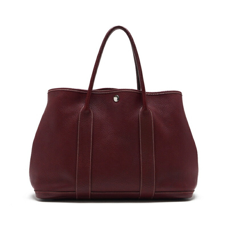 HERMES Garden Party PM Tote Bag Negonda Rouge Ash Silver-Tone Hardware Pre-Owned - Vintage La Charme