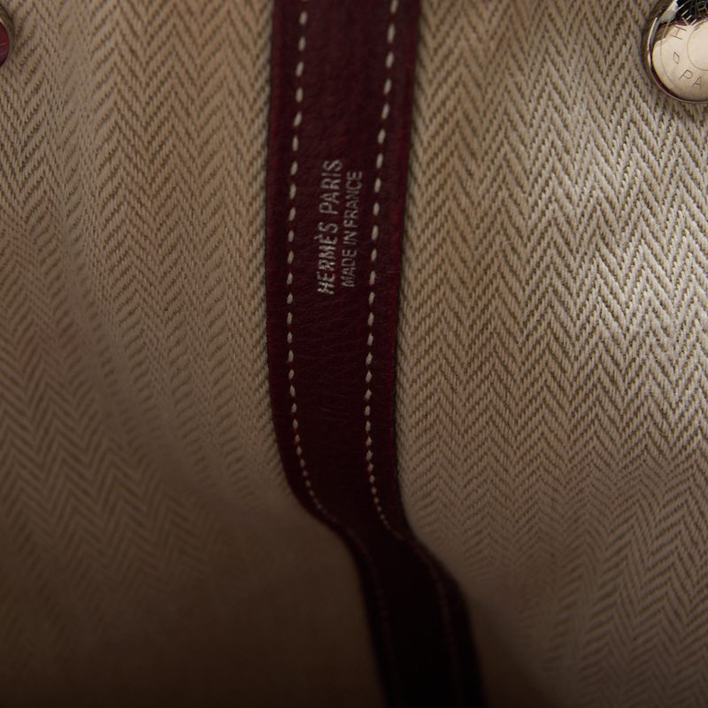 HERMES Garden Party PM Tote Bag Negonda Rouge Ash Silver-Tone Hardware Pre-Owned - Vintage La Charme