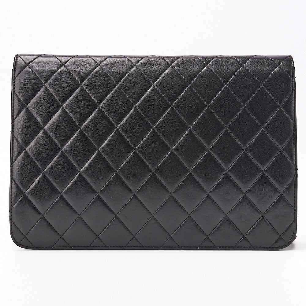 CHANEL Shoulder Bag, Matelasse, Push Lock, Chain Shoulder, Lambskin, Black, Gold-Tone Hardware, Pre-Owned - Vintage La Charme