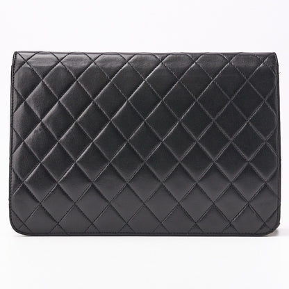 CHANEL Shoulder Bag, Matelasse, Push Lock, Chain Shoulder, Lambskin, Black, Gold-Tone Hardware, Pre-Owned - Vintage La Charme