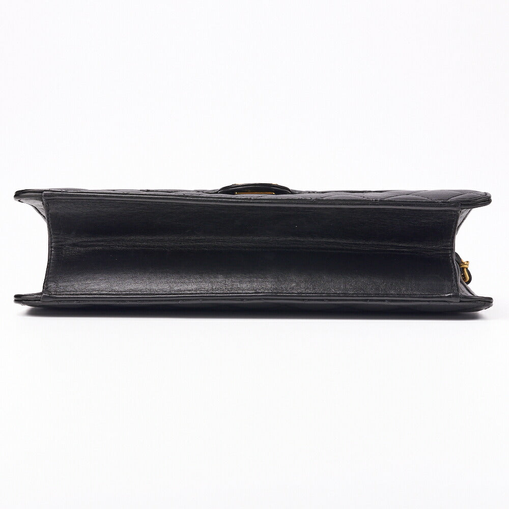CHANEL Shoulder Bag, Matelasse, Push Lock, Chain Shoulder, Lambskin, Black, Gold-Tone Hardware, Pre-Owned - Vintage La Charme