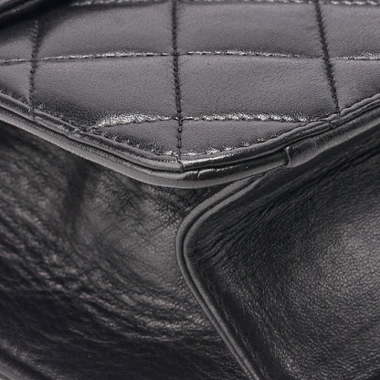 CHANEL Shoulder Bag, Matelasse, Push Lock, Chain Shoulder, Lambskin, Black, Gold-Tone Hardware, Pre-Owned - Vintage La Charme