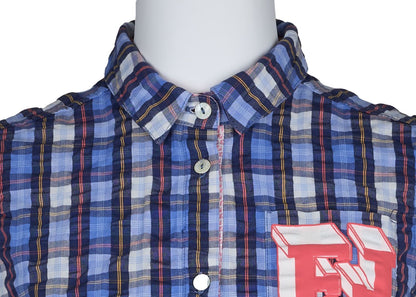 Fendi Cami One Piece Top Skirt, Plaid, Fabric, Blue, Silver-Tone Hardware, Pre-Owned - Vintage La Charme