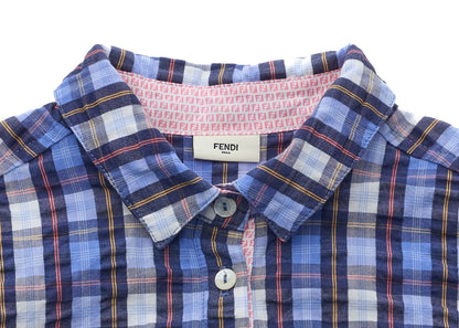 Fendi Cami One Piece Top Skirt, Plaid, Fabric, Blue, Silver-Tone Hardware, Pre-Owned - Vintage La Charme