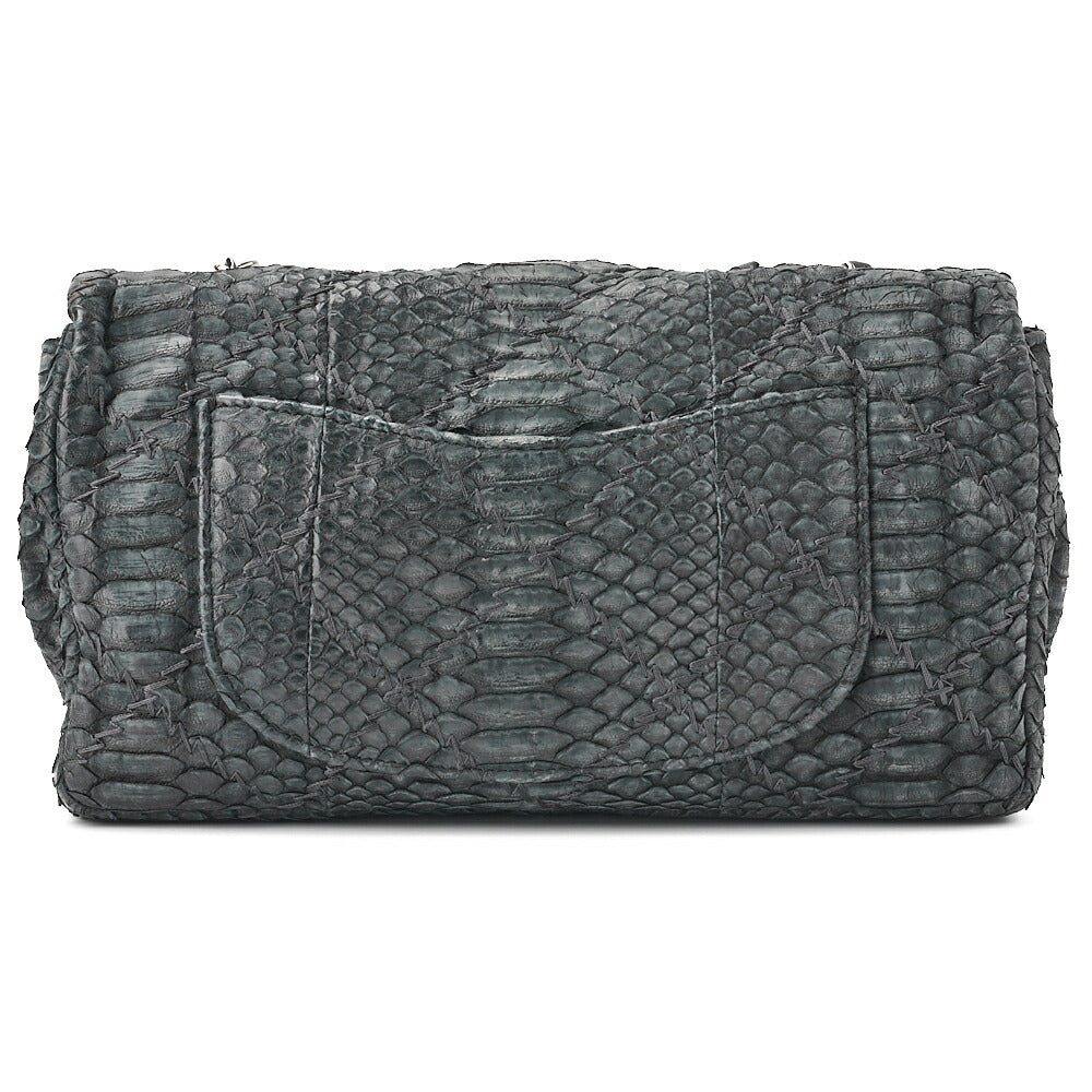 CHANEL Shoulder Bag, Matelasse Turn Lock Chain Shoulder, Python, Black, Gold-Tone Hardware, Pre-Owned - Vintage La Charme