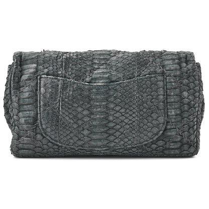 CHANEL Shoulder Bag, Matelasse Turn Lock Chain Shoulder, Python, Black, Gold-Tone Hardware, Pre-Owned - Vintage La Charme