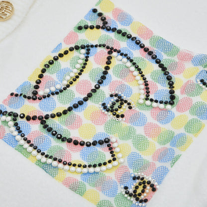 CHANEL Polo Shirt, Coco Mark, Pearl Coco Button, Cotton, White, Gold-Tone Hardware, Pre-Owned - Vintage La Charme