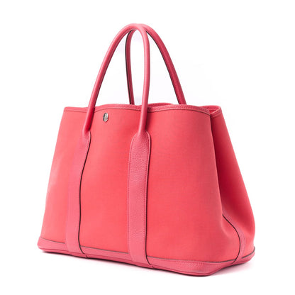 HERMES Garden Party PM Tote Bag Toile Offiche Bougainvillea Silver-Tone Hardware Pre-Owned - Vintage La Charme