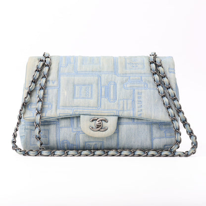 CHANEL Shoulder Bag Mini Chain Shoulder Denim Blue Denim Silver-Tone Hardware Pre-Owned - Vintage La Charme
