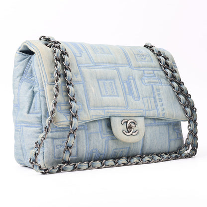 CHANEL Shoulder Bag Mini Chain Shoulder Denim Blue Denim Silver-Tone Hardware Pre-Owned - Vintage La Charme