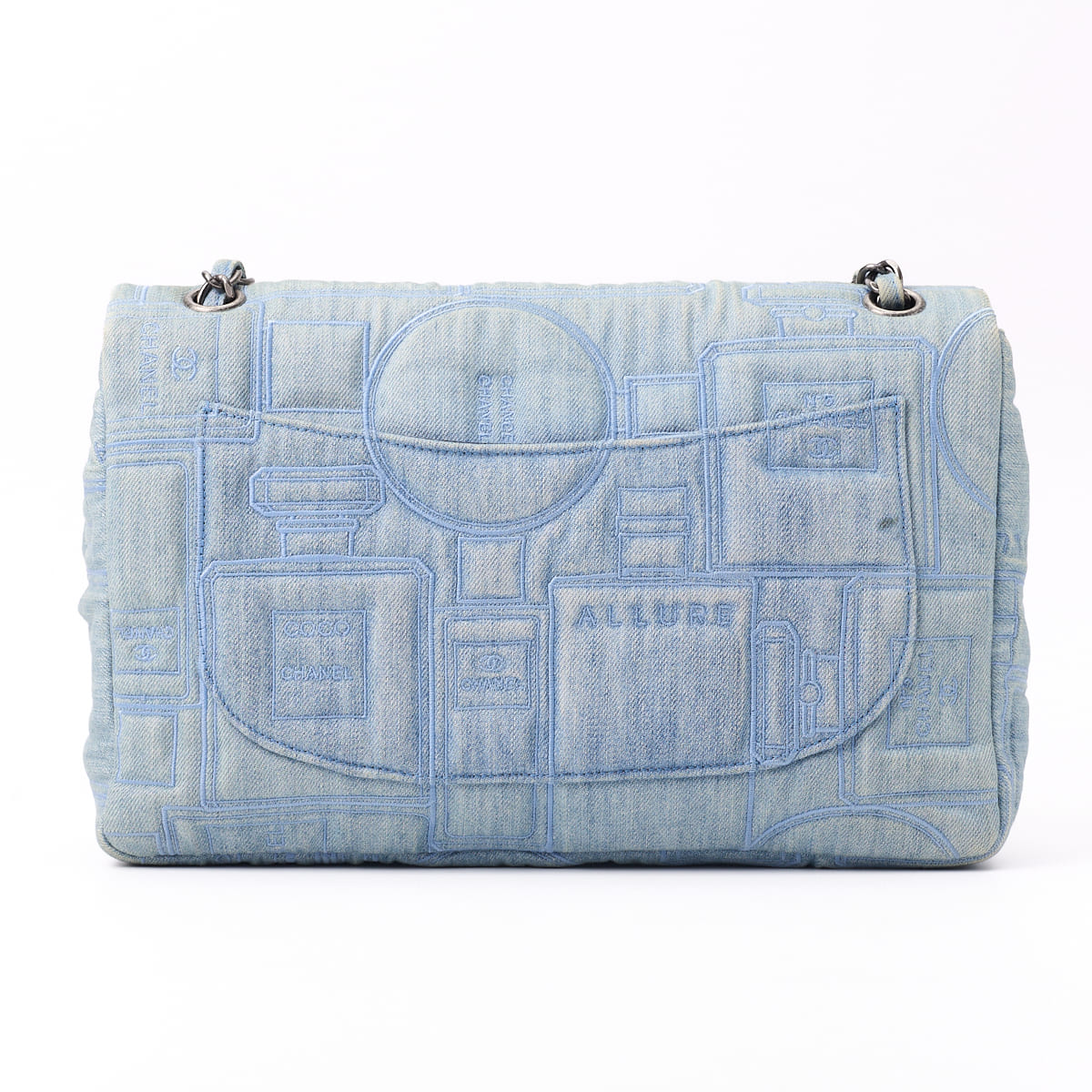 CHANEL Shoulder Bag Mini Chain Shoulder Denim Blue Denim Silver-Tone Hardware Pre-Owned - Vintage La Charme