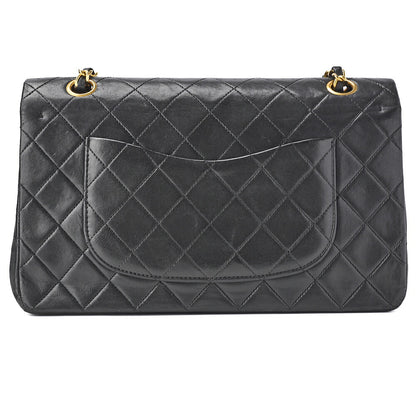 CHANEL Shoulder Bag, Matelasse W Flap, Chain Shoulder, Lambskin, Black, Gold-Tone Hardware, Pre-Owned - Vintage La Charme