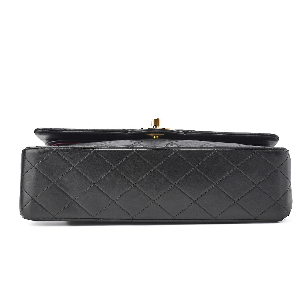 CHANEL Shoulder Bag, Matelasse W Flap, Chain Shoulder, Lambskin, Black, Gold-Tone Hardware, Pre-Owned - Vintage La Charme