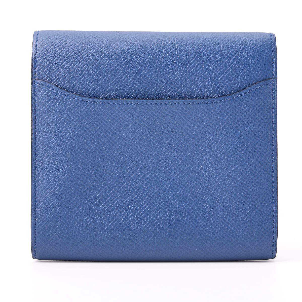 HERMES Constance Compact Two-Fold Wallet Epson Leather Blue Izmir Silver-Tone Hardware Pre-Owned - Vintage La Charme