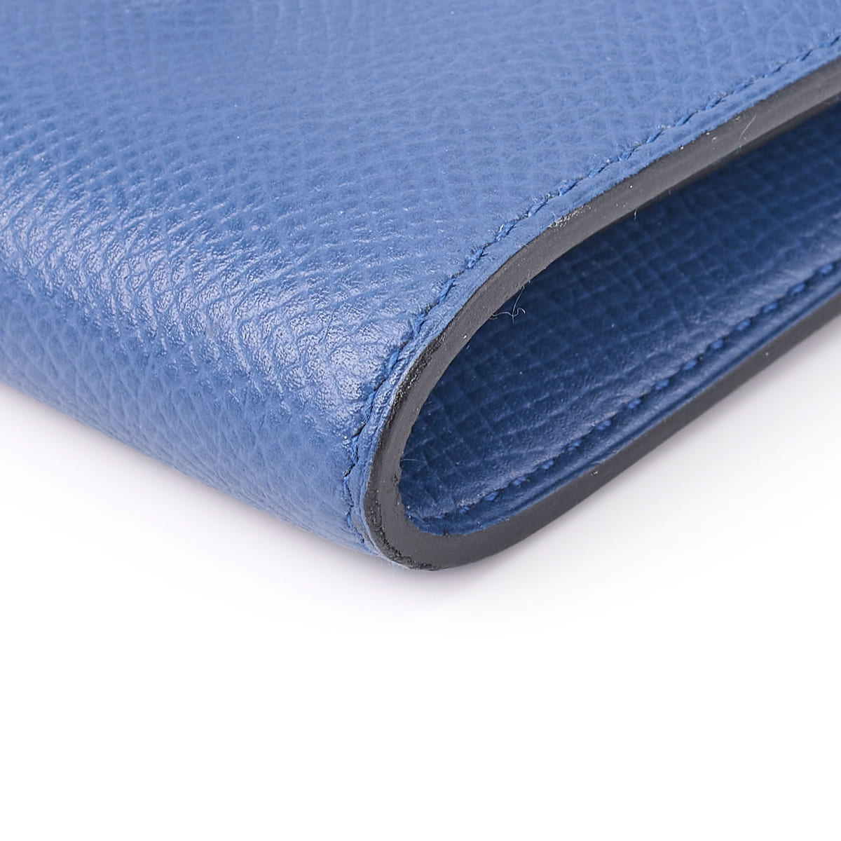 HERMES Constance Compact Two-Fold Wallet Epson Leather Blue Izmir Silver-Tone Hardware Pre-Owned - Vintage La Charme