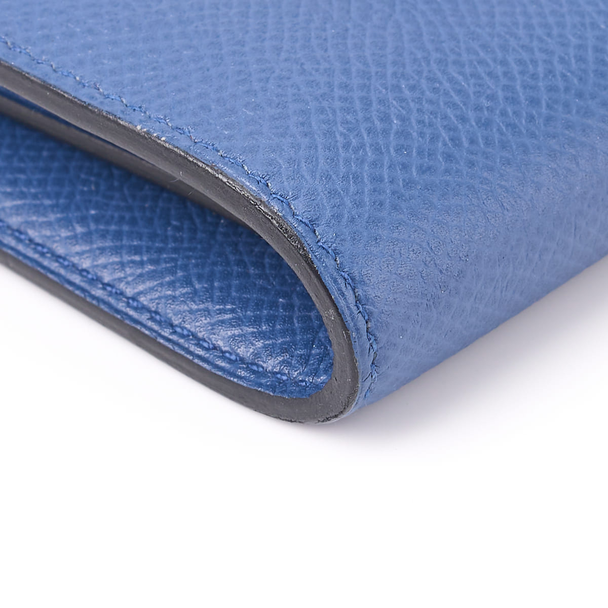 HERMES Constance Compact Two-Fold Wallet Epson Leather Blue Izmir Silver-Tone Hardware Pre-Owned - Vintage La Charme