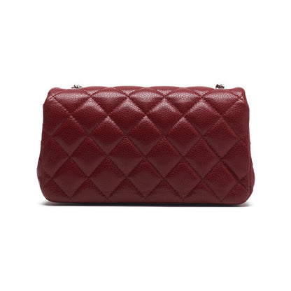 CHANEL Mini Shoulder Bag Matelasse Chain Shoulder Caviar Skin Red Silver-Tone Hardware Pre-Owned - Vintage La Charme