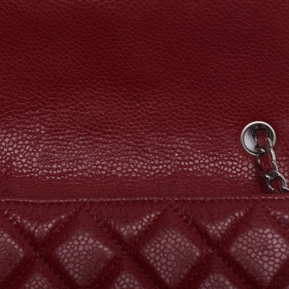 CHANEL Mini Shoulder Bag Matelasse Chain Shoulder Caviar Skin Red Silver-Tone Hardware Pre-Owned - Vintage La Charme
