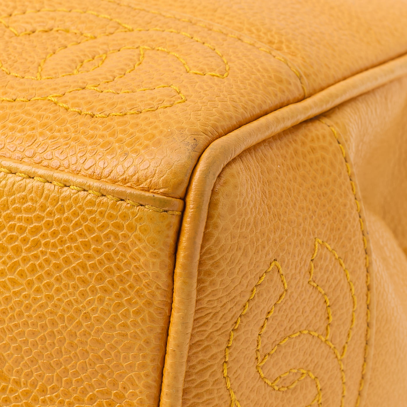CHANEL Shoulder Bag, Triple Coco With Ball Charm, Double Chain, Caviar Skin, Orange, Gold-Tone Hardware, Pre-Owned - Vintage La Charme