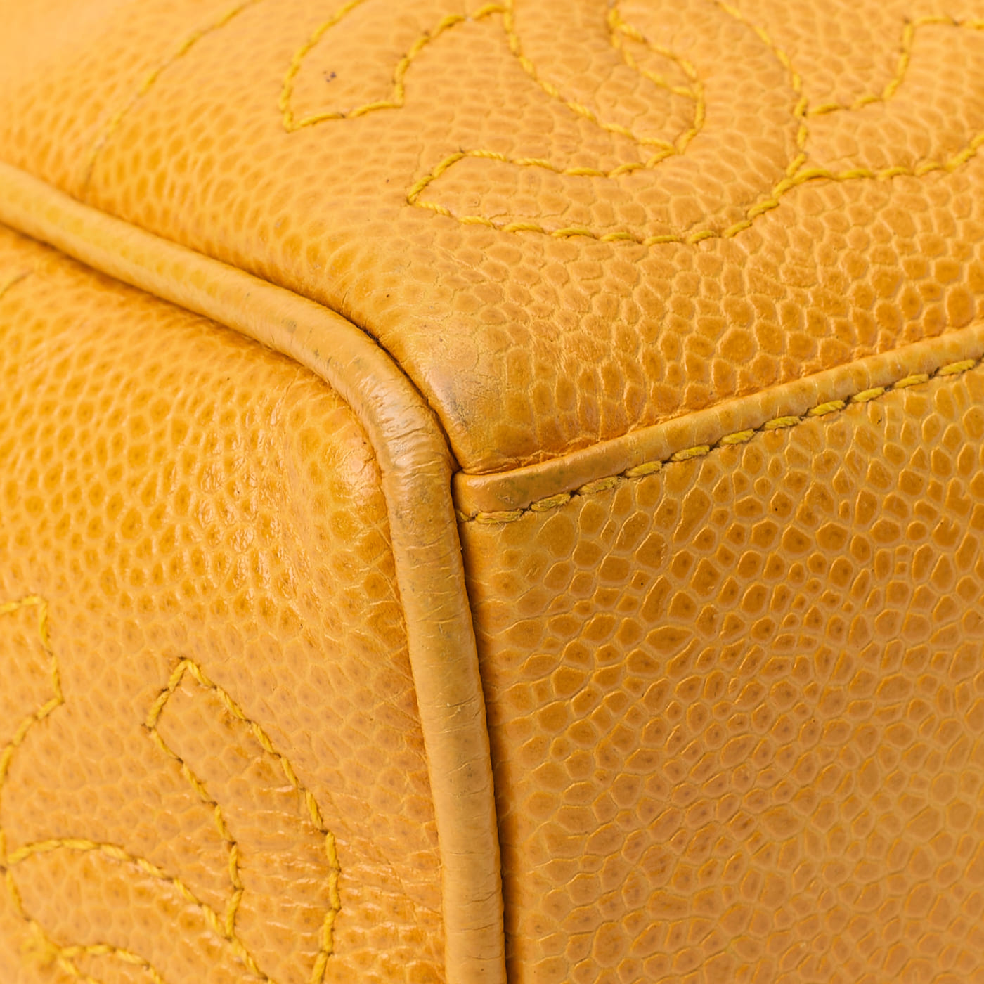 CHANEL Shoulder Bag, Triple Coco With Ball Charm, Double Chain, Caviar Skin, Orange, Gold-Tone Hardware, Pre-Owned - Vintage La Charme