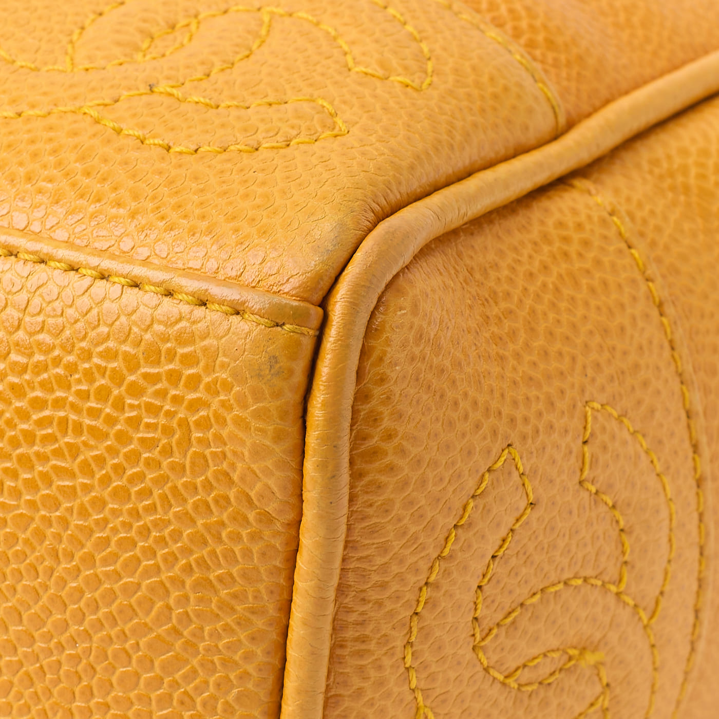 CHANEL Shoulder Bag, Triple Coco With Ball Charm, Double Chain, Caviar Skin, Orange, Gold-Tone Hardware, Pre-Owned - Vintage La Charme