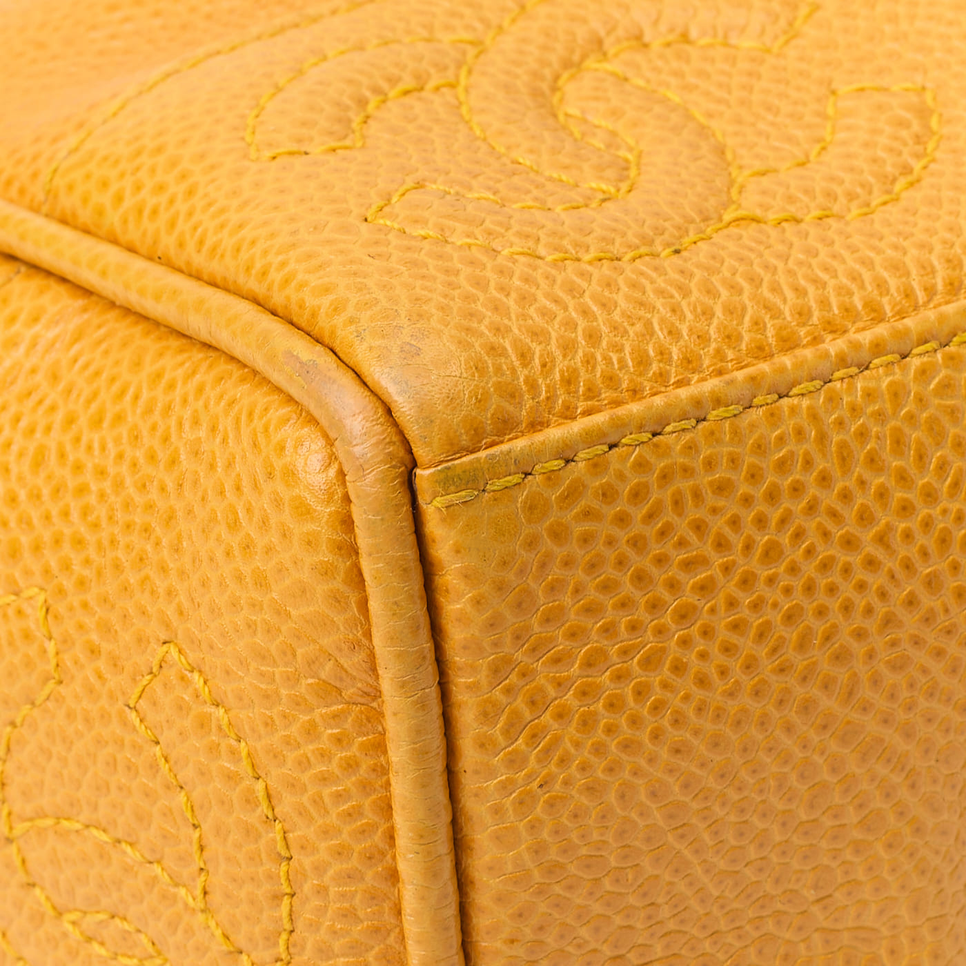 CHANEL Shoulder Bag, Triple Coco With Ball Charm, Double Chain, Caviar Skin, Orange, Gold-Tone Hardware, Pre-Owned - Vintage La Charme