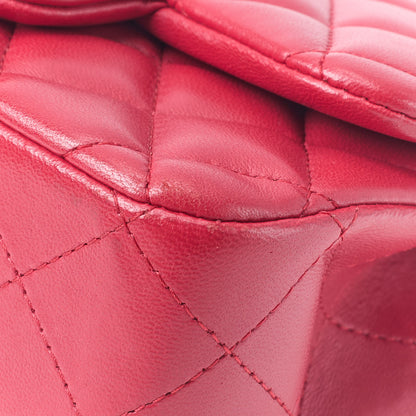 CHANEL Mini Shoulder Bag, Matelasse, Turn Lock, Lambskin, Red, Gold-Tone Hardware, Pre-Owned - Vintage La Charme
