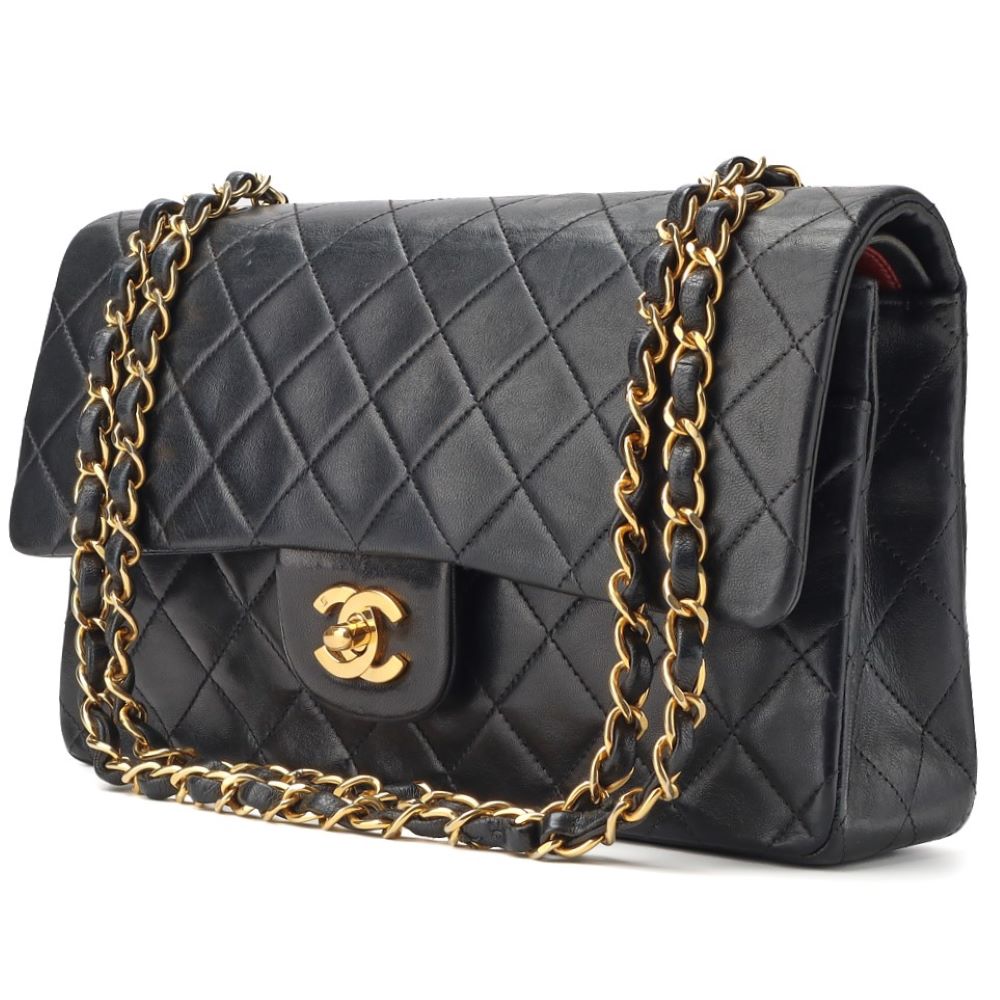 CHANEL Shoulder Backpack Bag Matelasse Turn Lock Lambskin Black Gold-Tone Hardware Pre-Owned - Vintage La Charme