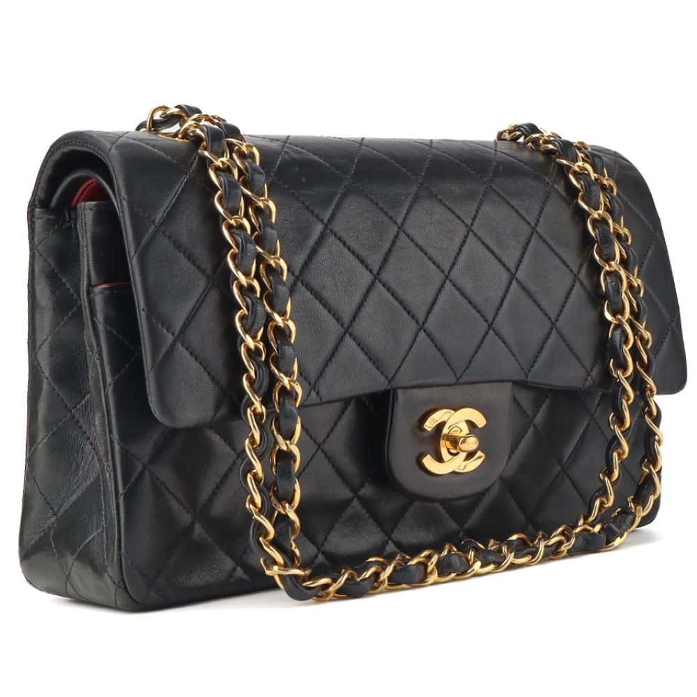 CHANEL Shoulder Backpack Bag Matelasse Turn Lock Lambskin Black Gold-Tone Hardware Pre-Owned - Vintage La Charme